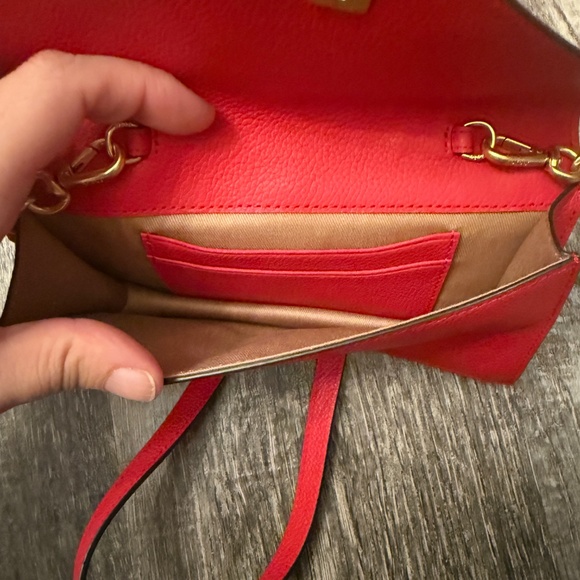 Polo Ralph Lauren Leather ID Chain Wallet / Bag Red - Picture 8 of 8